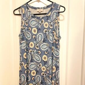 Loft Sleeveless Flare Dress with Paisley Design - Size Medium